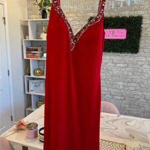Tony Bowls Red Sequin Embellished Cocktail Dress